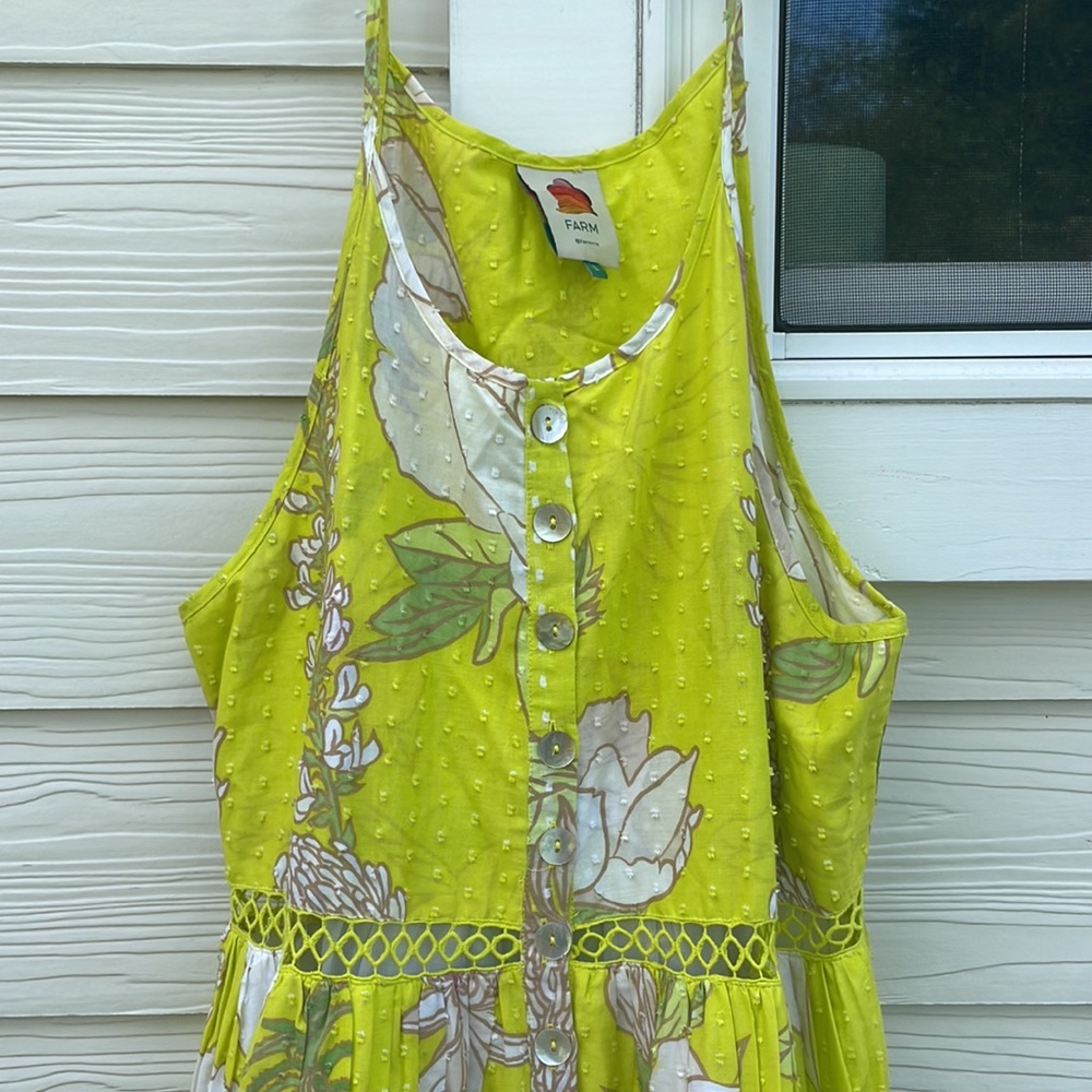 FARM Rio Lime Floral Halter Midi Dress - Picture 6 of 8